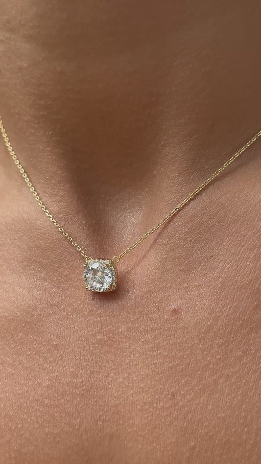 Colar Quadrado com Zircônias Premium Brancas 50cm - Banho de Ouro 18k